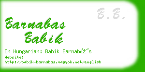 barnabas babik business card